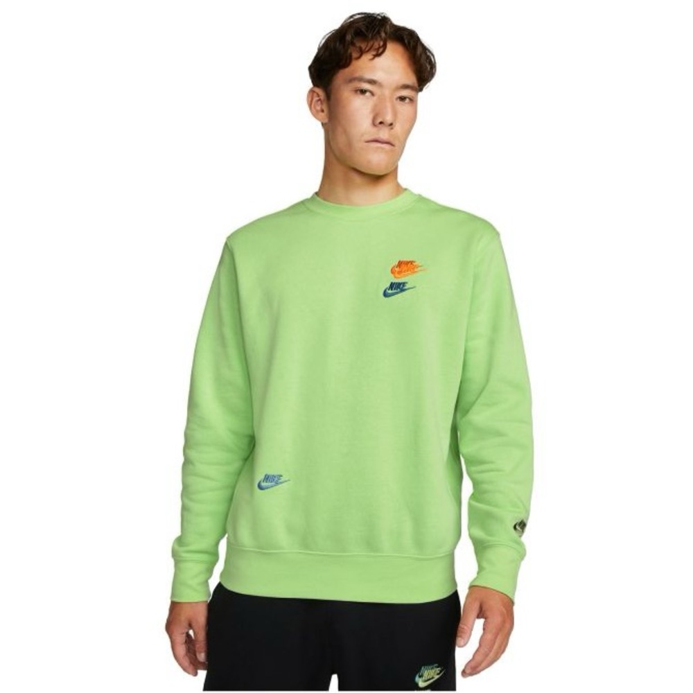 Nike Multi Swoosh Embroidered Crewneck Sweater Men’s Large Green Cotton NWOT